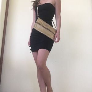 Gold Snakeskin Purse w/ Removable Chain Strap